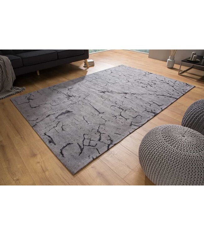 Invicta Interior Designtapijt FIRE AND EARTH 240x160cm grijs katoen - 38756
