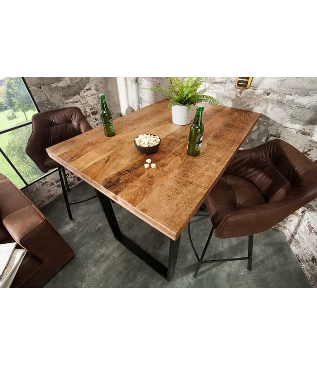 Invicta Interior Massieve bartafel IRON CRAFT Bartafel van natuurlijk mangohout, 120 cm, industrieel ontwerp - 38668