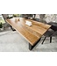 Invicta Interior Massieve eettafel IRON CRAFT 160cm natuurlijk mangohout ijzeren sledeonderstel industrieel design - 38656
