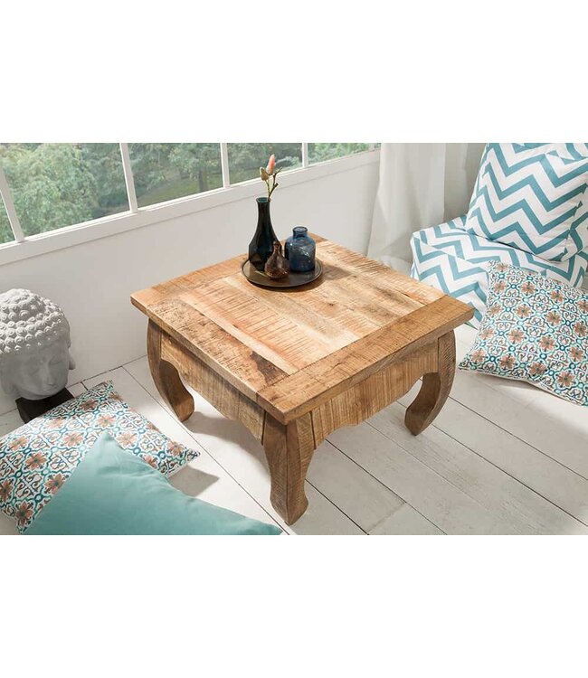 Invicta Interior Massieve salontafel OPIUM ANTIQUE Bijzettafel van natuurlijk mangohout 60 cm - 38638
