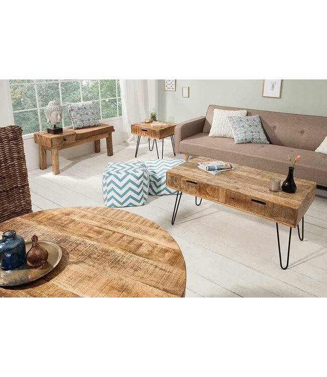 Invicta Interior Massieve salontafel OPIUM ANTIQUE Bijzettafel van natuurlijk mangohout 60 cm - 38638