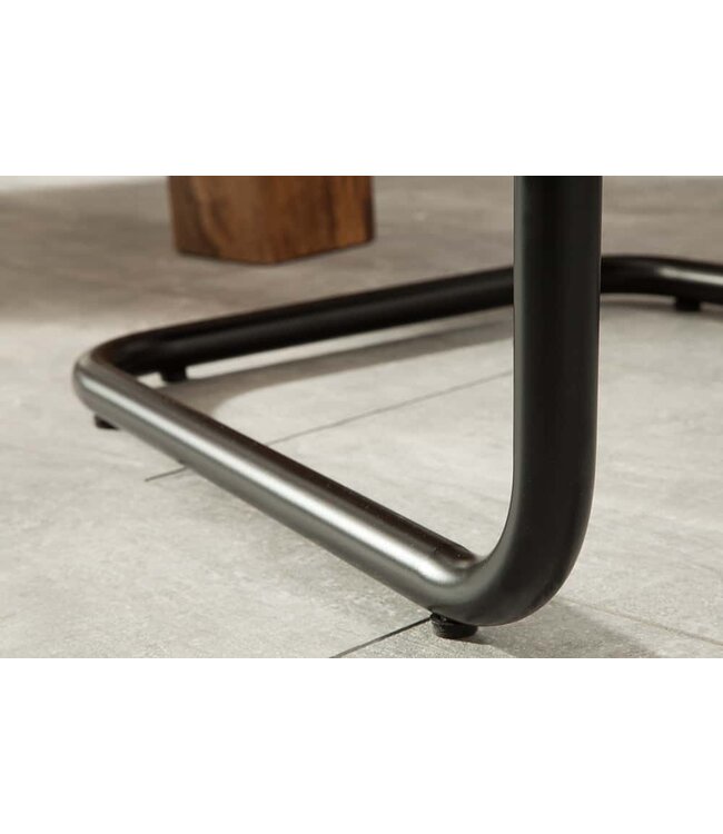 Invicta Interior industrieele sledestoel MODENA lichtbruin met decoratieve stiksels - 38615