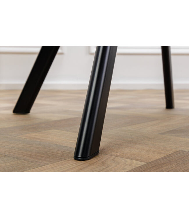 Invicta Interior Design stoel THE DUTCH COMFORT champagne grijs fluweel retro stijl met armleuningen - 38596