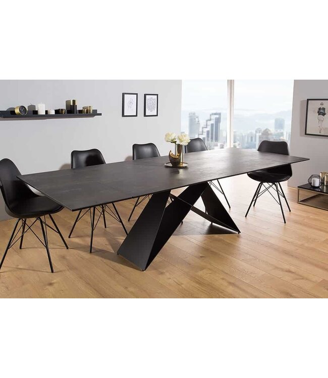 Invicta Interior Uitschuifbare eettafel PROMETHEUS 180-220-260cm lava keramiek gemaakt in Italie - 38557