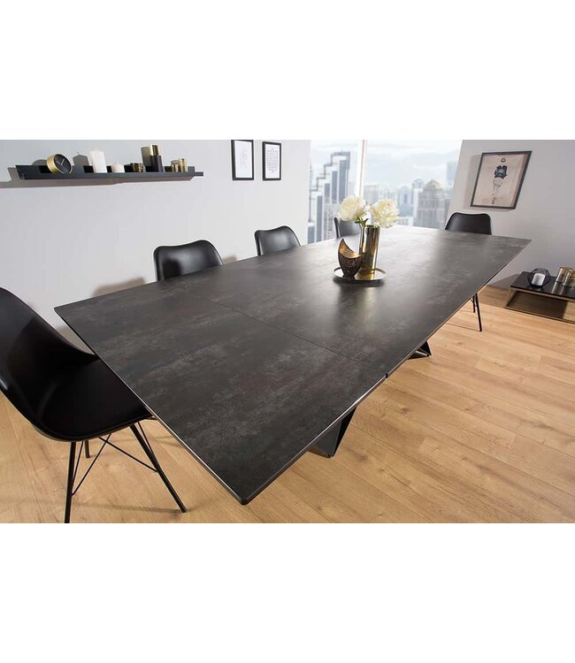 Invicta Interior Uitschuifbare eettafel PROMETHEUS 180-220-260cm lava keramiek gemaakt in Italie - 38557