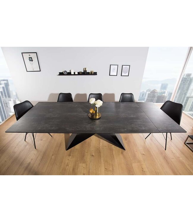 Invicta Interior Uitschuifbare eettafel PROMETHEUS 180-220-260cm lava keramiek gemaakt in Italie - 38557