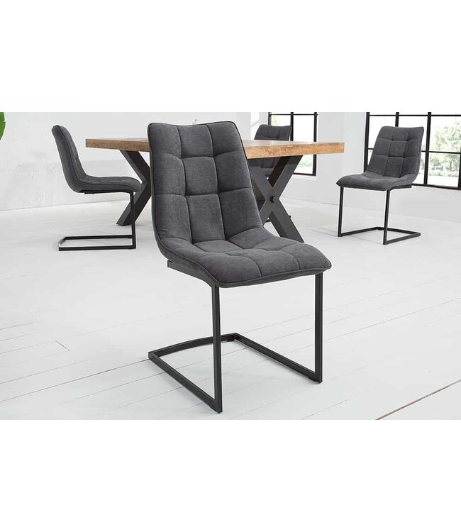 Invicta Interior Design sledestoel MIAMI donkergrijs metalen frame mat zwart - 38501