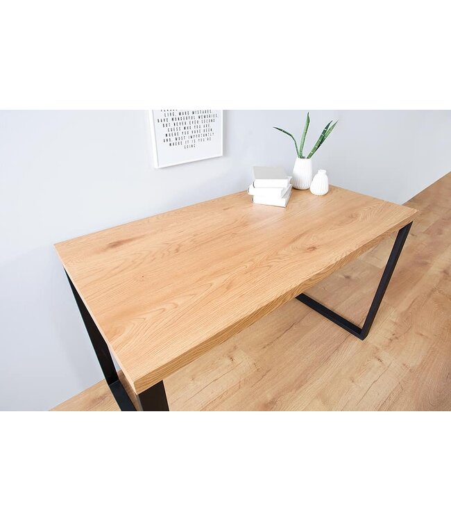 Invicta Interior Design bureau OAK DESK 120cm eiken vintage metalen frame zwart - 38428