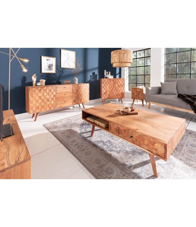 Invicta Interior Massief dressoir MYSTIC LIVING 145cm natuurlijk acacia 3D oppervlak massief hout - 38420