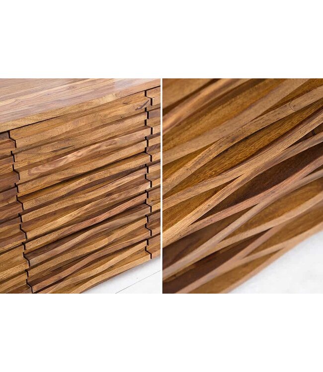 Invicta Interior Massief dressoir RELIEF 160 cm sheeshamhout met uitgewerkt front - 38410