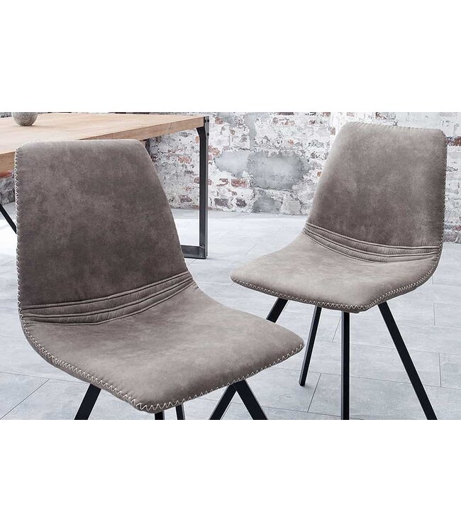 Invicta Interior Retro stoel AMSTERDAM STOEL taupe grijs design klassieker - 38366