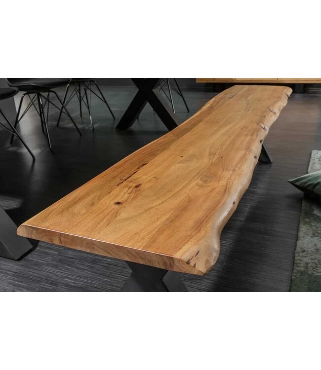 Invicta Interior Massieve boomstambank MAMMUT NATURE 200cm massief acaciahout 3,5cm dik blad - 38354