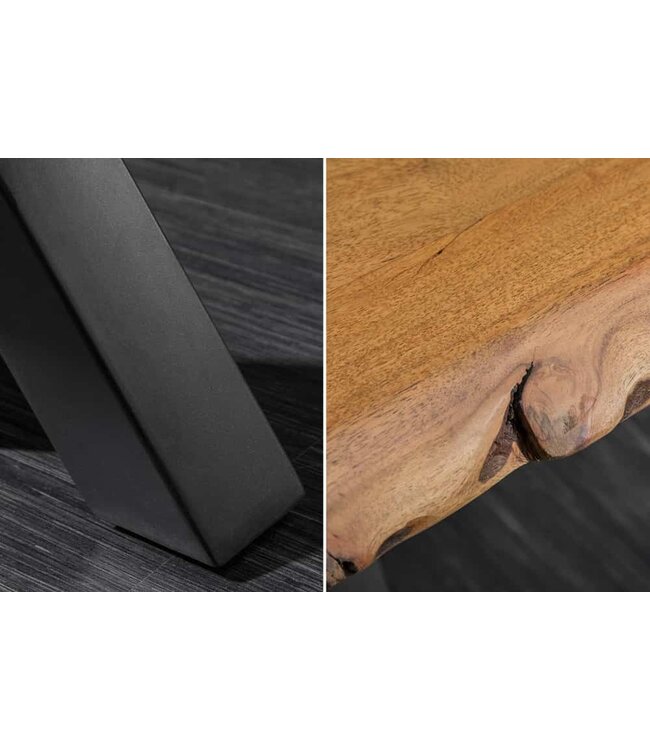 Invicta Interior Massieve boomstambank MAMMUT NATURE 200cm massief acaciahout 3,5cm dik blad - 38354