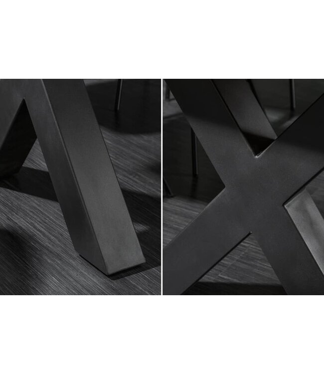 Invicta Interior Massief houten eettafel MAMMUT NATURE 240cm acaciaboom rand X-frame 6cm tafelblad - 38350