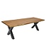 Invicta Interior Massief houten eettafel MAMMUT NATURE 240cm acaciaboom rand X-frame 6cm tafelblad - 38350