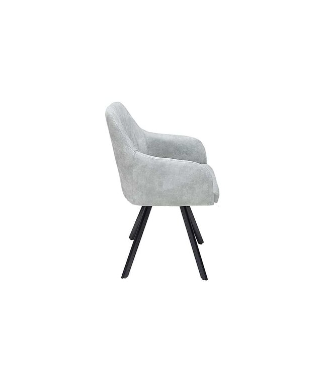 Invicta Interior Retro design stoel LUCCA steengrijs met quilten industrieele stijl - 38310