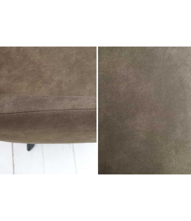 Invicta Interior Retro design stoel LUCCA antiek taupe met quilten industrieele stijl - 38309