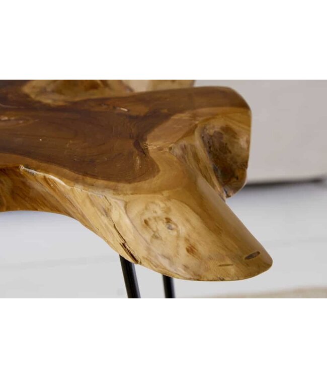 Invicta Interior Unieke bijzettafel WILD 60 cm teakhouten salontafel - 38242