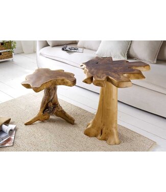 Invicta Interior Massieve bijzettafel ROOT 60cm teak met jaarringen - 38238