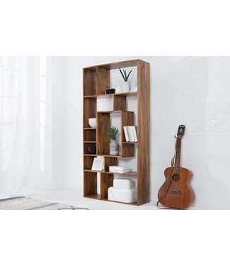 Invicta Interior Massieve boekenkast CUBUS Sheesham 180cm unieke korrel - 38118