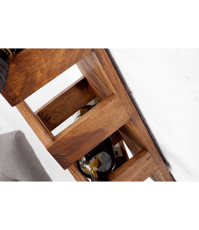Invicta Interior Massief wijnrek MAKASSAR 70cm Sheesham voor 5 flessen wandplank - 38116