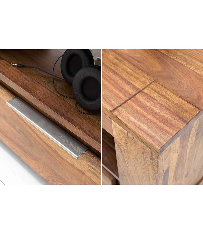 Invicta Interior Massief tv-meubel MAKASSAR 170 cm dressoir met sheesham steenafwerking en drie lades - 38111