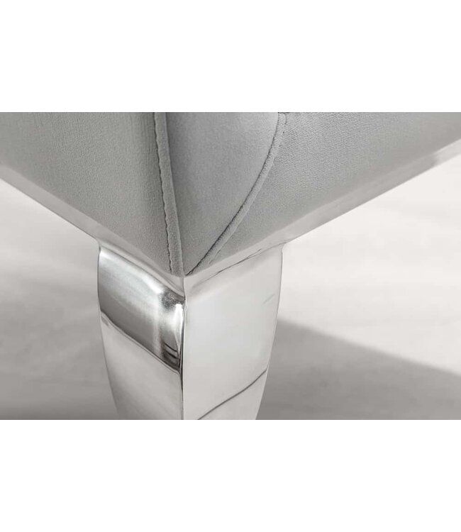 Invicta Interior Elegante stoel MODERN BAROQUE edelgrijze fluwelen stoelpoten van roestvrij staal - 37906