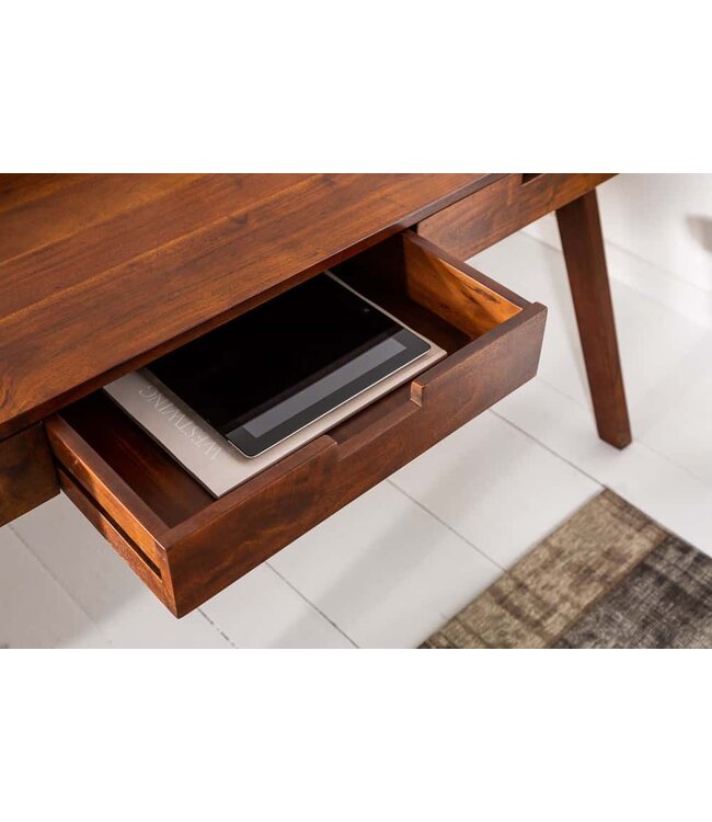 Invicta Interior Massief secretaire bureau MONSOON 120 cm acacia bureau met opvallende afwerking - 37837