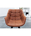 Invicta Interior Retro stoel THE DUTCH COURTURIER antiek bruin met decoratieve stiksels - 37614
