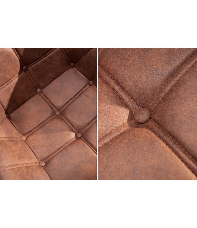 Invicta Interior Retro stoel THE DUTCH COURTURIER antiek bruin met decoratieve stiksels - 37614