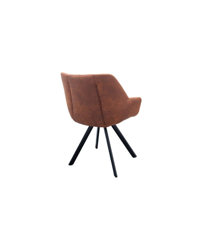 Invicta Interior Retro stoel THE DUTCH COURTURIER antiek bruin met decoratieve stiksels - 37614