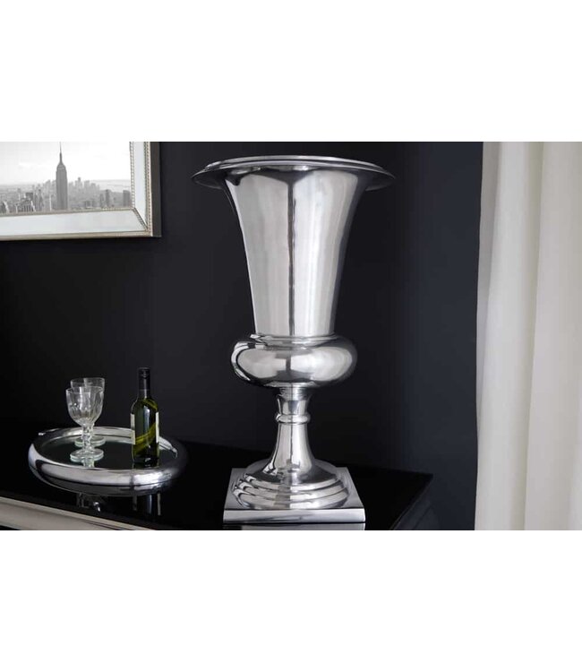 Invicta Interior Design vaas GOAL 75cm zilver plantenbeker aluminium - 37466