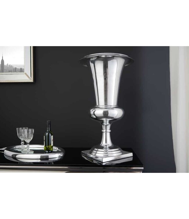 Invicta Interior Design vaas GOAL 75cm zilver plantenbeker aluminium - 37466