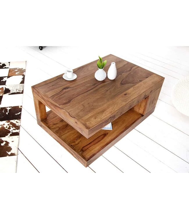 Invicta Interior Massieve salontafel van kostbaar hout GIANT L 90 cm Sheesham Stone Finish - 37438