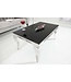 Invicta Interior Elegante salontafel MODERN BAROK 100cm zilver met zwart opaal glas - 37352