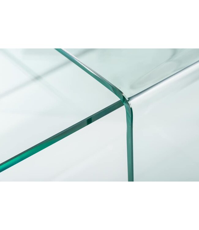 Invicta Interior Hoogwaardige set van 2 glazen salontafels FANTOME 100cm transparant - 37255