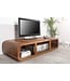 Invicta Interior Massieve salontafel GEBOGEN 100cm Sheeshamhout TV-lowboard met steenafwerking - 37204