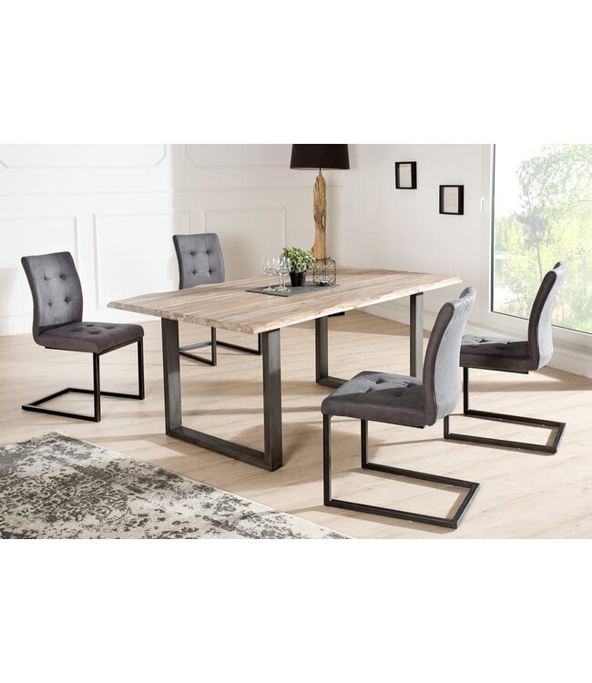 Invicta Interior Design sledestoel OXFORD vintage grijs ijzeren frame - 36962