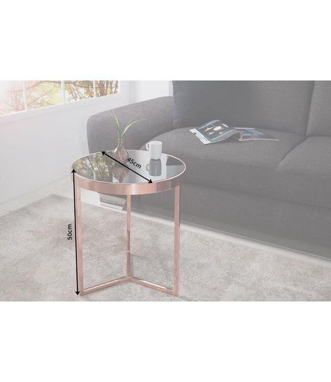 Invicta Interior Design bijzettafel Original ASTRO 45cm koperzwarte salontafel - 36724