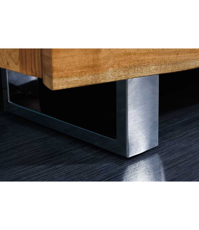 Invicta Interior Massief boomstamdressoir MAMMUT 170cm acacia sledeonderstel van roestvrij staal - 36555