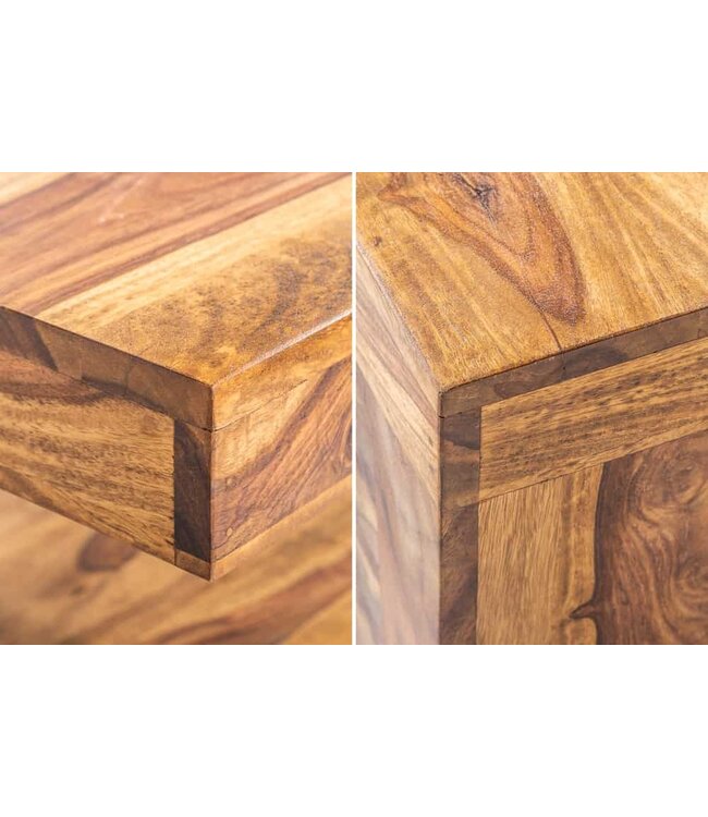 Invicta Interior Massief kostbare houten salontafel GIANT 80cm Sheesham Stone Finish - 36333