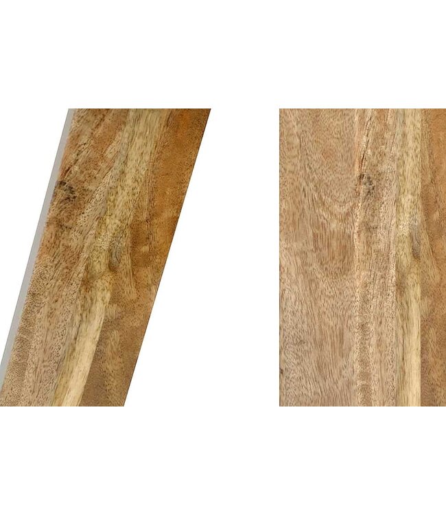 Invicta Interior Retro bank TURNBOCK 120cm met echt leren bekleding mangohouten bank - 36269