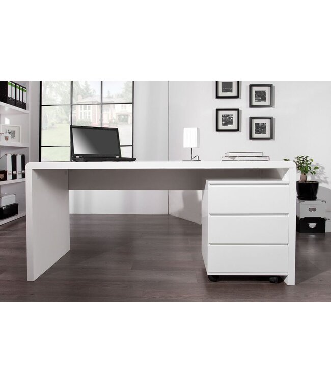 Invicta Interior Design bureau FAST TRADE 160cm wit hoogglans computertafel - 36025