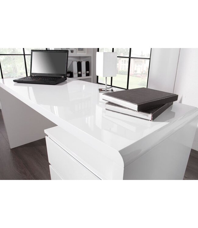 Invicta Interior Design bureau FAST TRADE 160cm wit hoogglans computertafel - 36025