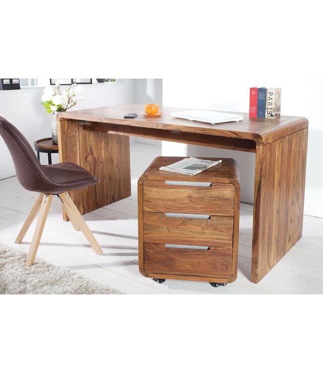 Invicta Interior Stevige rolcontainer CUBUS 60cm Sheesham Palissander Hout Steenafwerking 3 lades - 35896