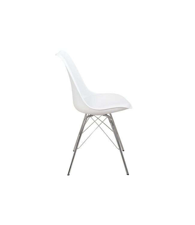 Invicta Interior Retro stoel SCANDINAVIA MEESTERSTUK wit met verchroomd stoelframe - 35784