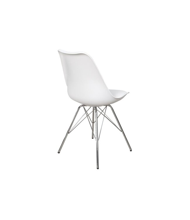 Invicta Interior Retro stoel SCANDINAVIA MEESTERSTUK wit met verchroomd stoelframe - 35784