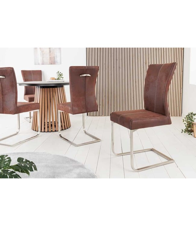 Invicta Interior Sledestoel SAMSON donker koffie roestvrijstalen frame met comforthandgreep - 35767