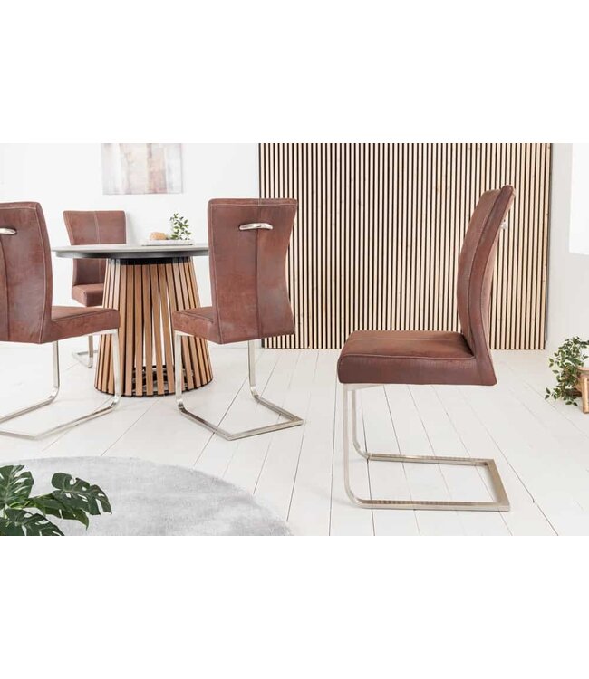 Invicta Interior Sledestoel SAMSON donker koffie roestvrijstalen frame met comforthandgreep - 35767