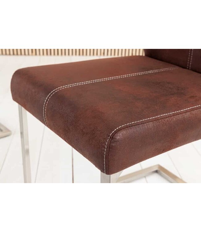 Invicta Interior Sledestoel SAMSON donker koffie roestvrijstalen frame met comforthandgreep - 35767